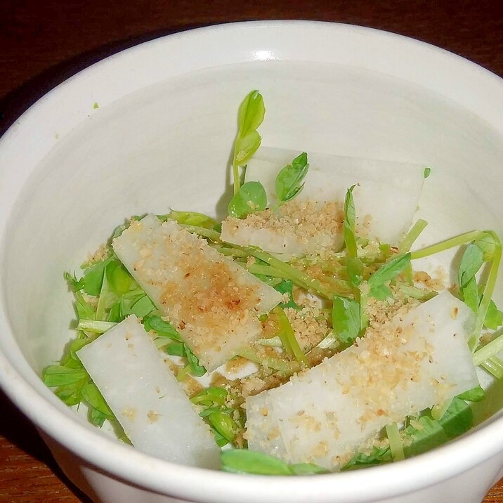豆苗と大根のごま胡麻和え